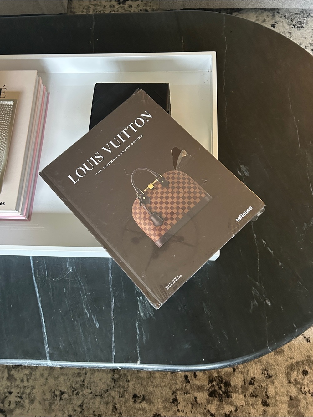Louis Vuitton Brown Checkerboard Book with Gold Accent